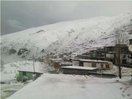 SNOW COVERED SURAL VILLAGE IN PANGI, CHAMBA